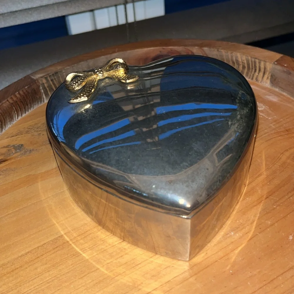 Silver Heart Trinket Box NWOT